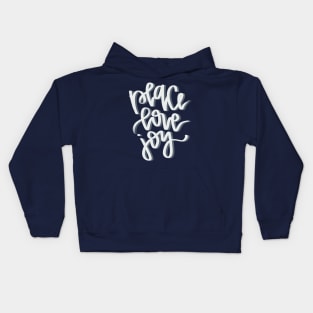 peace love and joy inspirational christmas quote Kids Hoodie